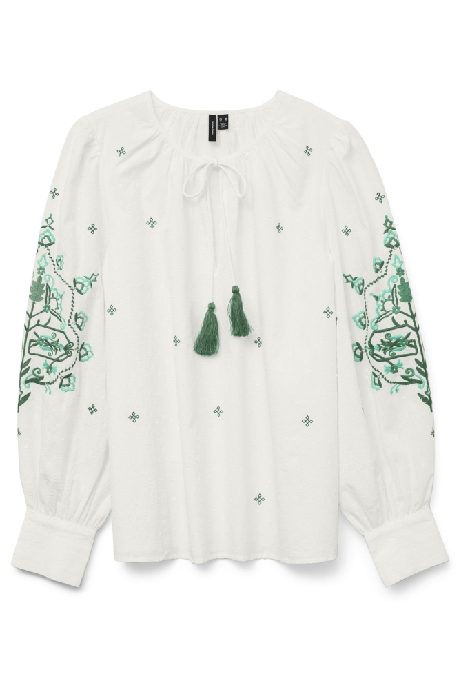 VMHIBA LS TOP WVN SPE 10303752 SNOW WHITE/BOSPHORUS